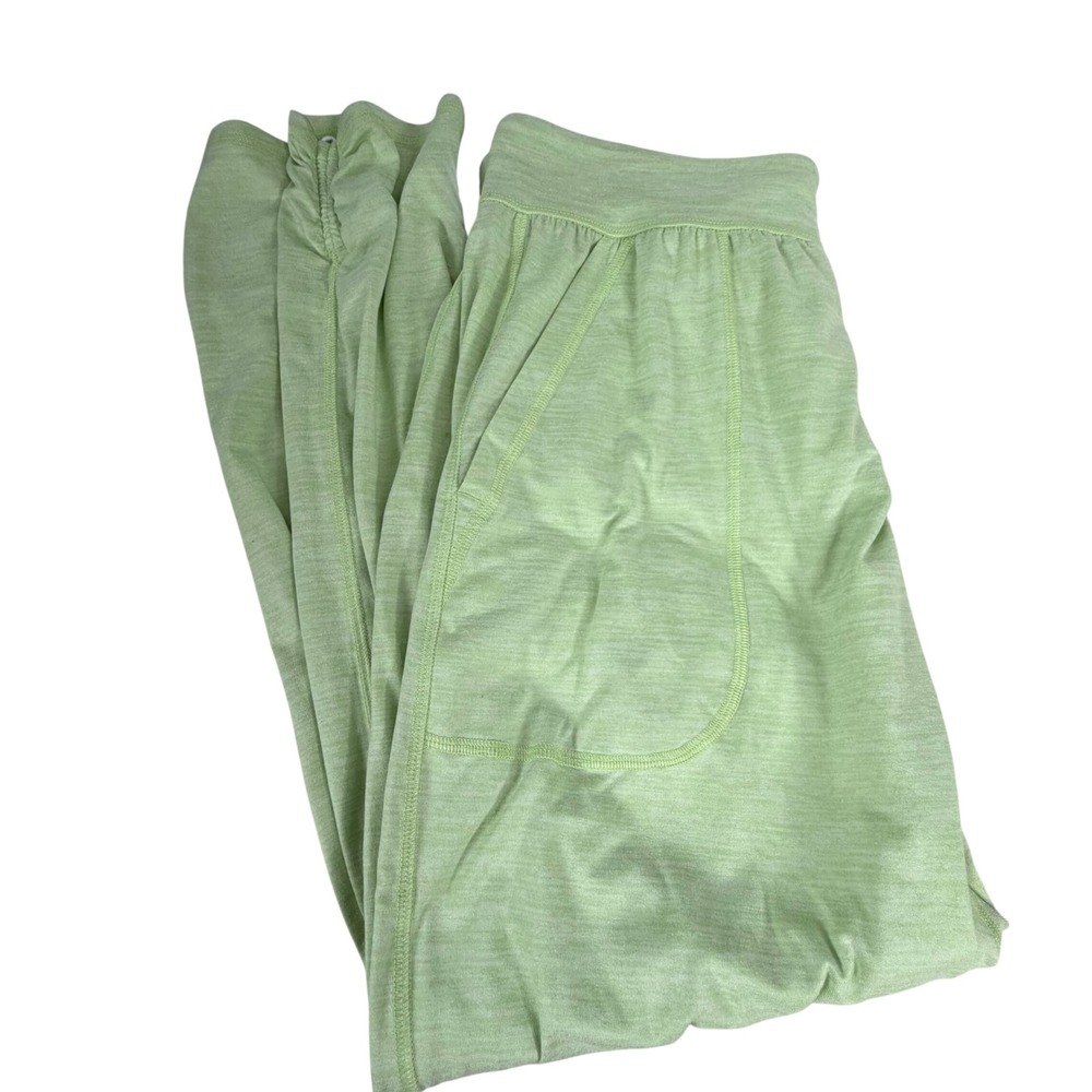 Free People Movement Lime Green Heathered Cropped Ruched Joggers Pockets L